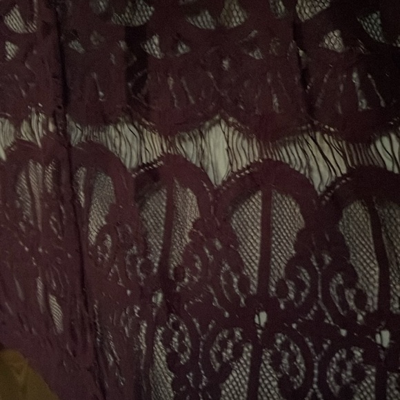 Women’s Maroon Lace Dress with Tan Slip - Picture 3 of 3